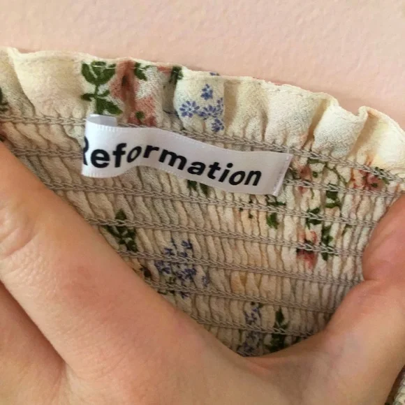 Reformation Sable Dress Carine Light Florals Midi Smock Dress - Picture 6 of 6